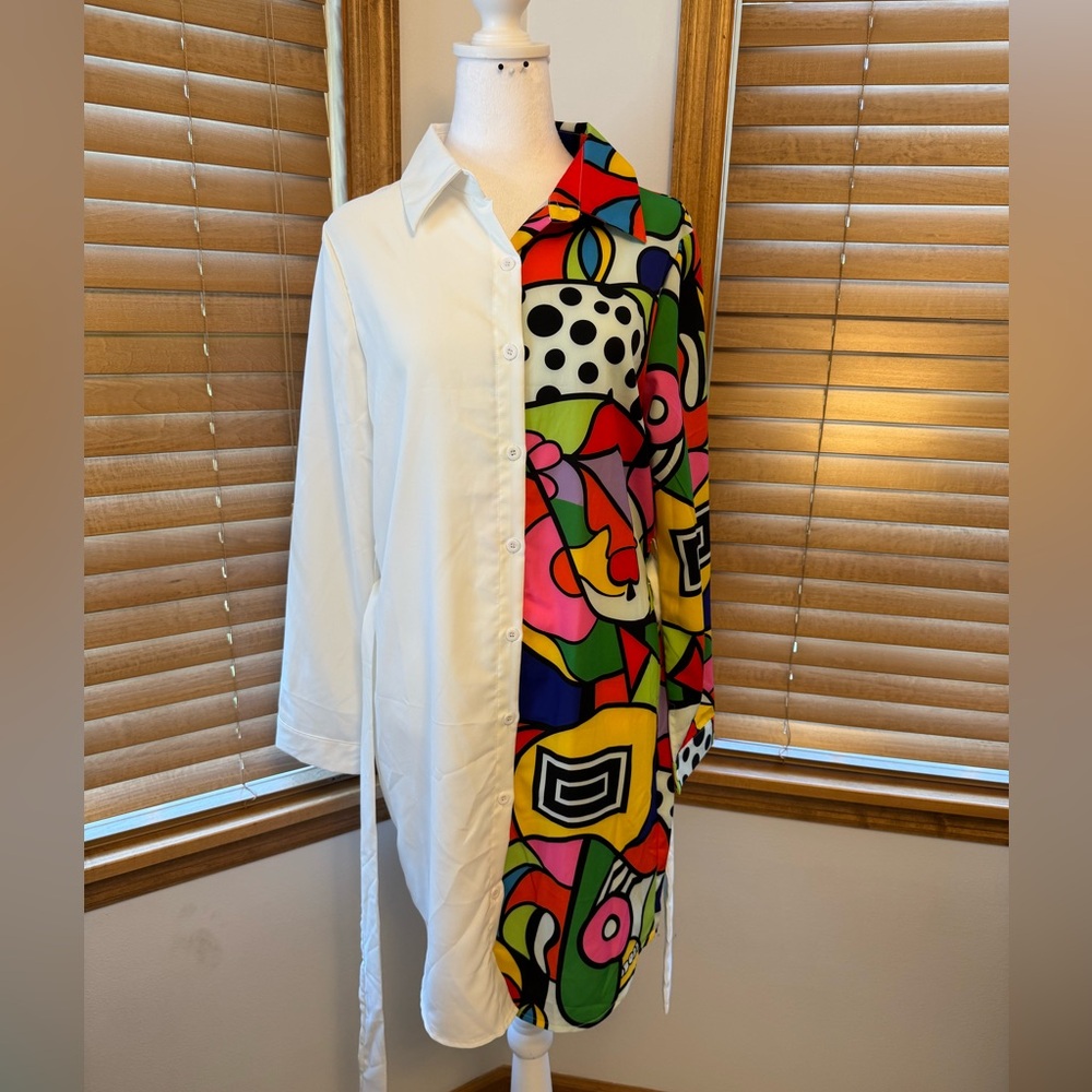 SHEIN Abstract Shirt Dress